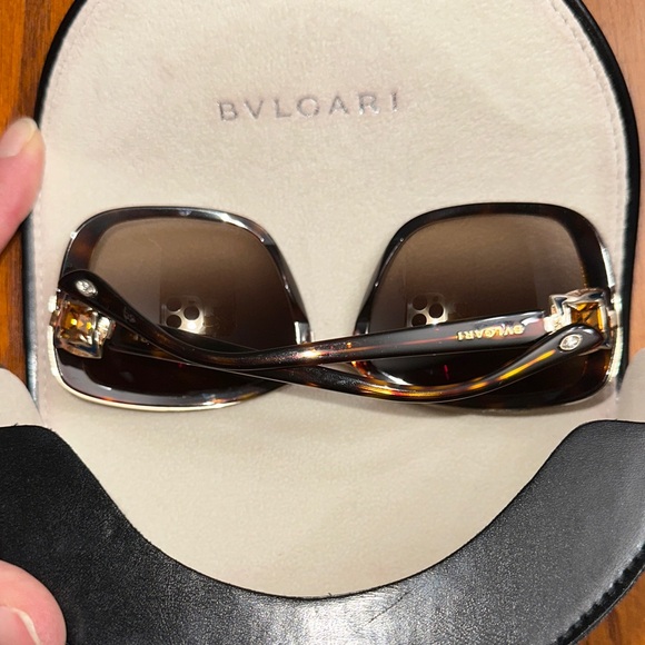 ⭐️BVLGARI 6060-B Vintage Butterfly Amber Swarovski Tortoise, Gradient Sunglasses - Picture 6 of 16